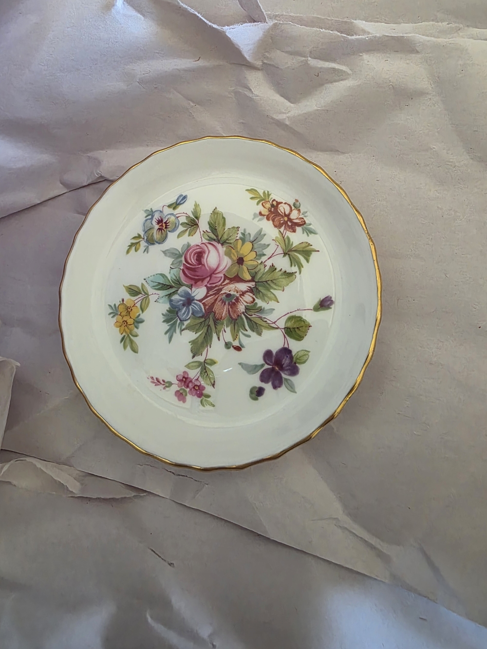 Minton Marlow Bone China Floral Trinket Ring Dish Made in England